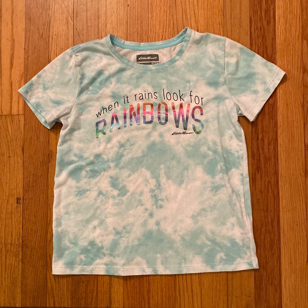 🌈 Kids rainbow t shirt by Eddie Bauer size L